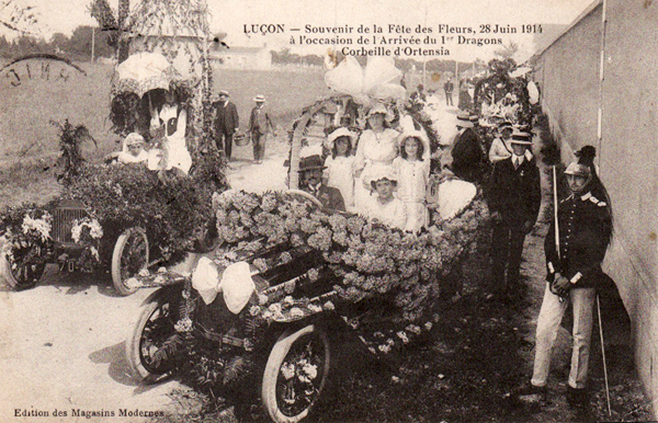 Fête des Fleurs de Luçon - 28 juin 1914 à l'occasion de l'arrivée du 1er Dragon